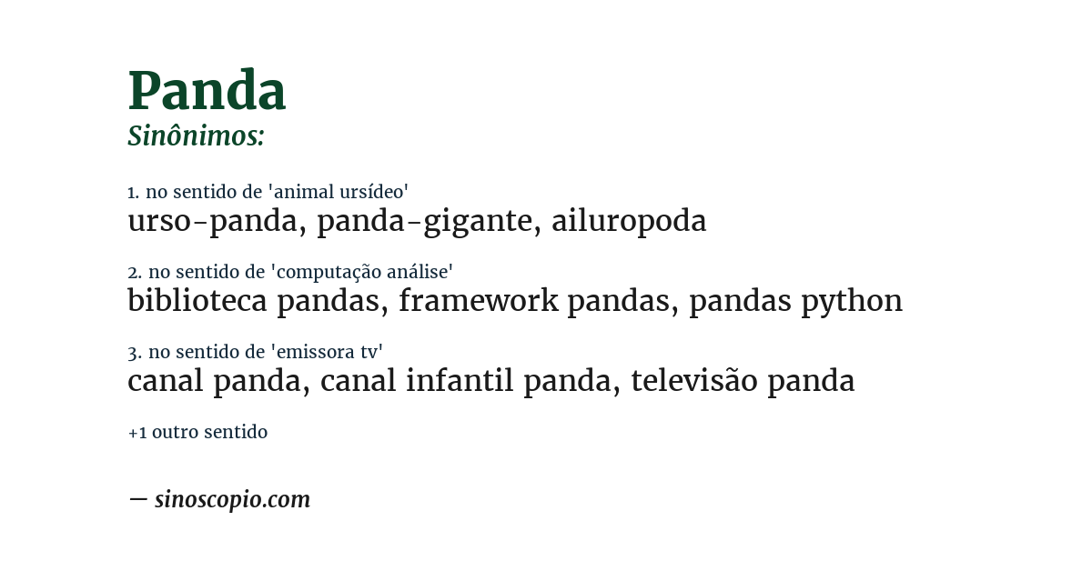 Sinônimo de panda
