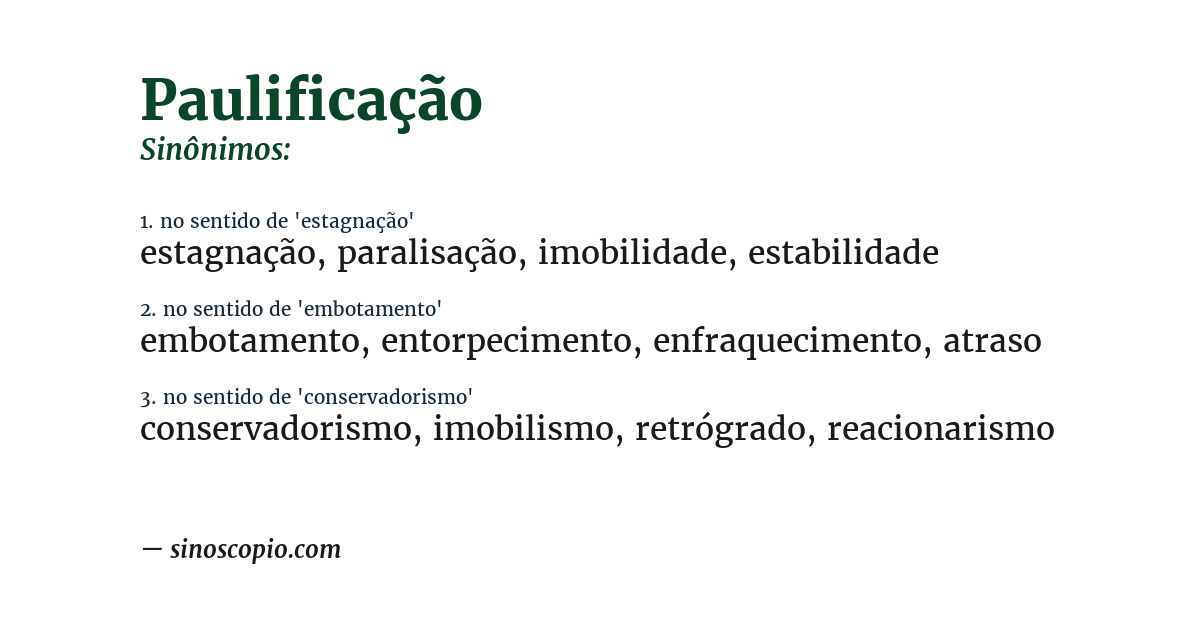 Sinônimo de paulificação