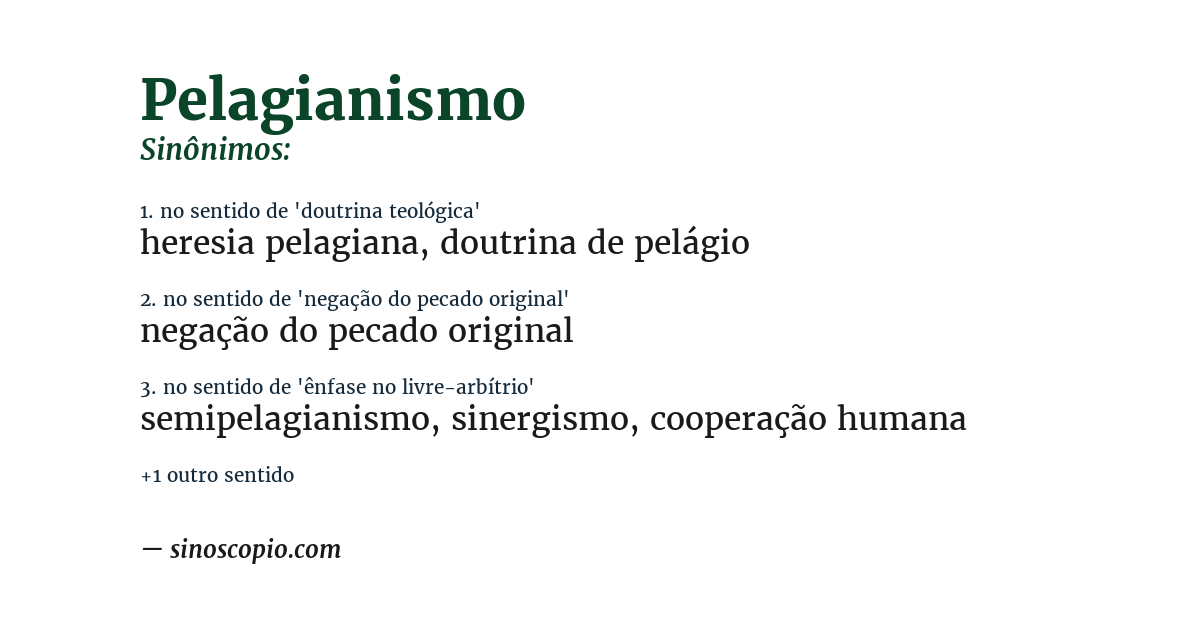 Sinônimo de pelagianismo