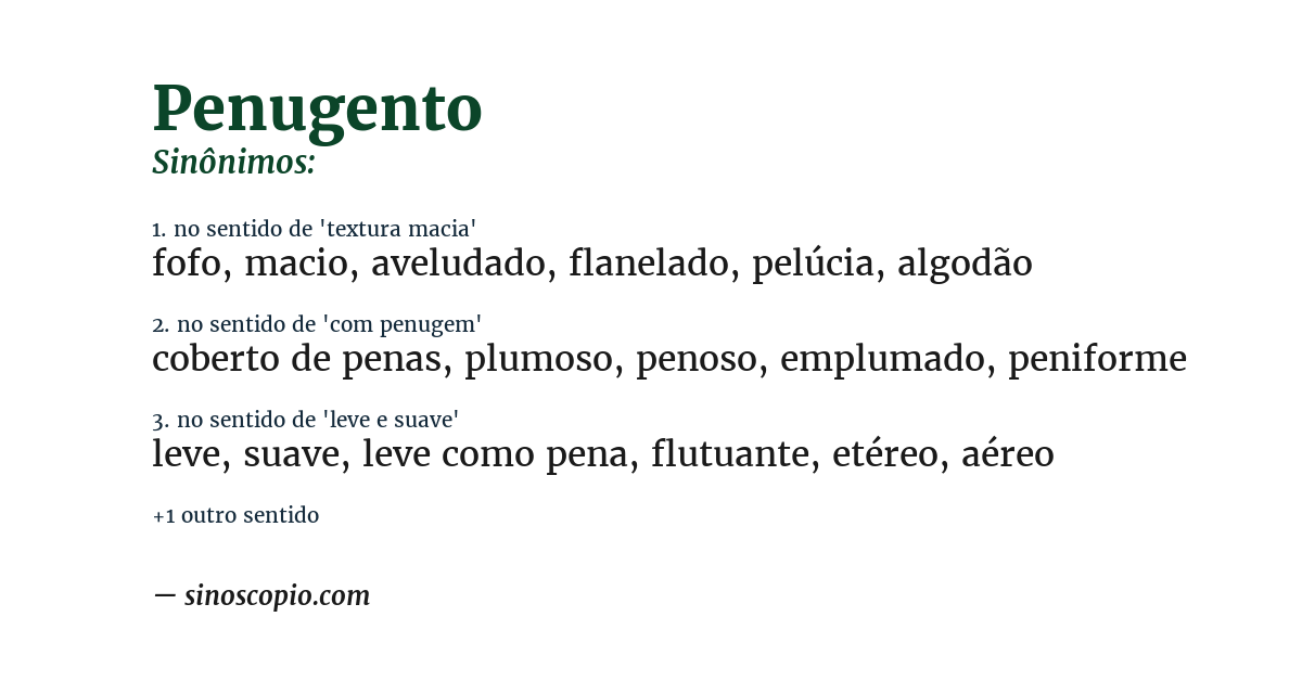 Sinônimo de penugento