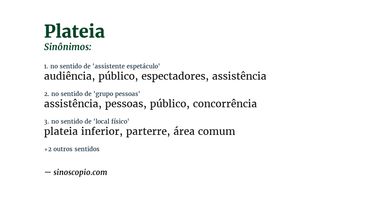 Sinônimo de plateia