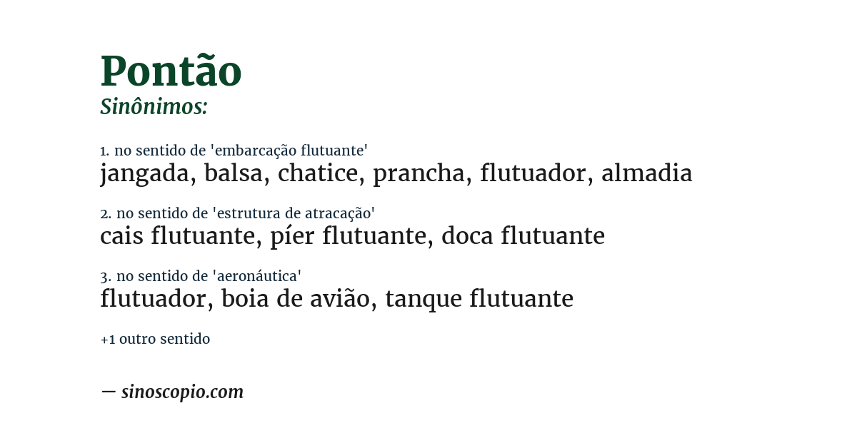 Sinônimo de pontão