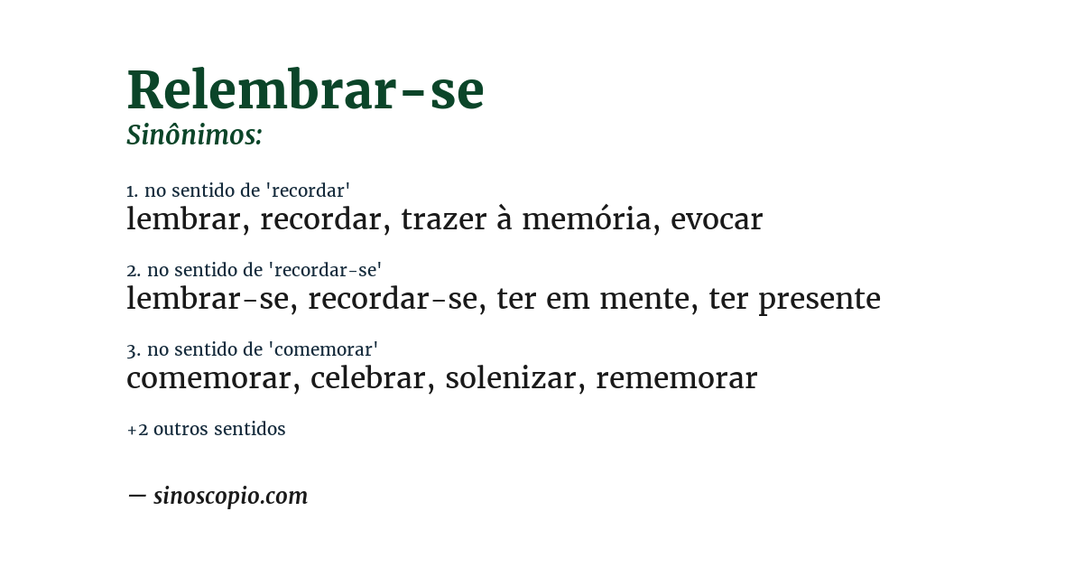 Sinônimo de relembrar-se