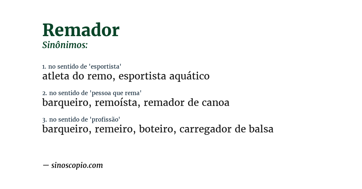 Sinônimo de remador