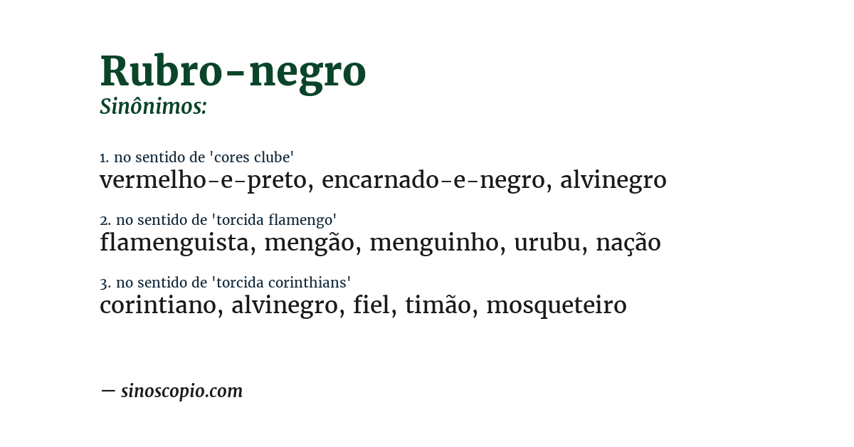 Sinônimo de rubro-negro