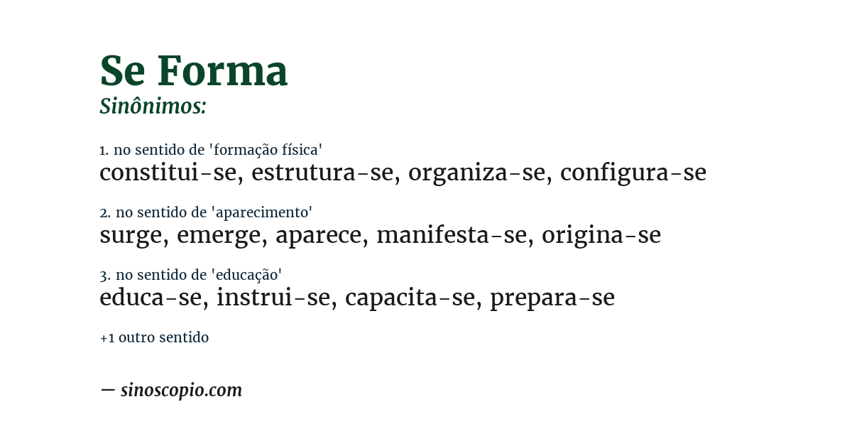 Sinônimo de se forma