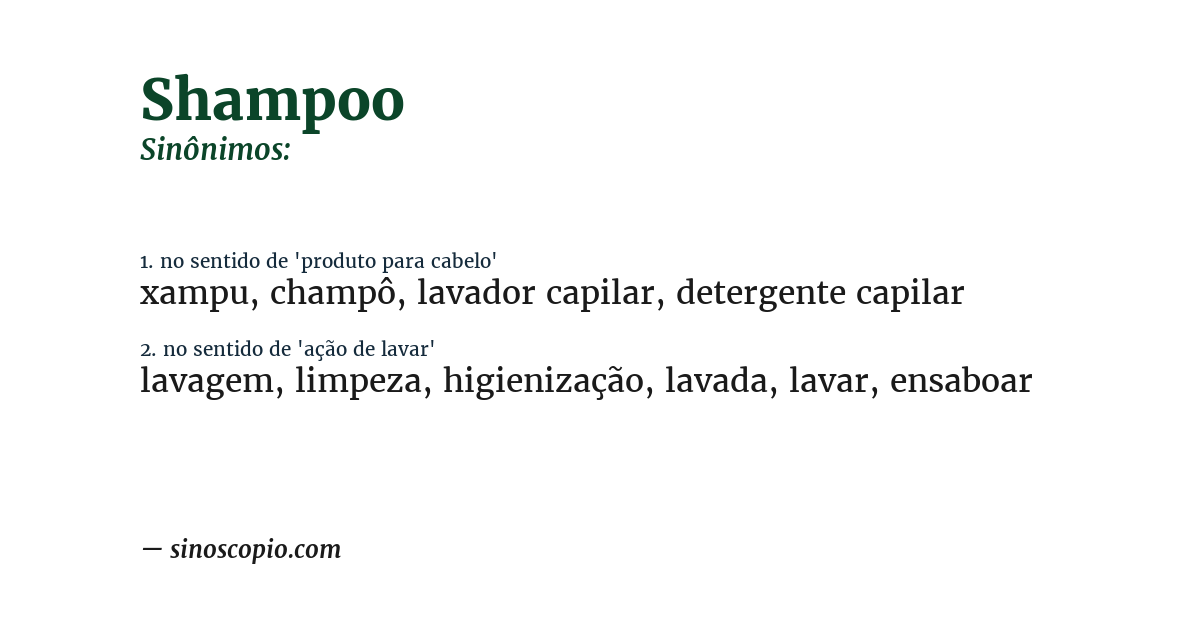 Sinônimo de shampoo