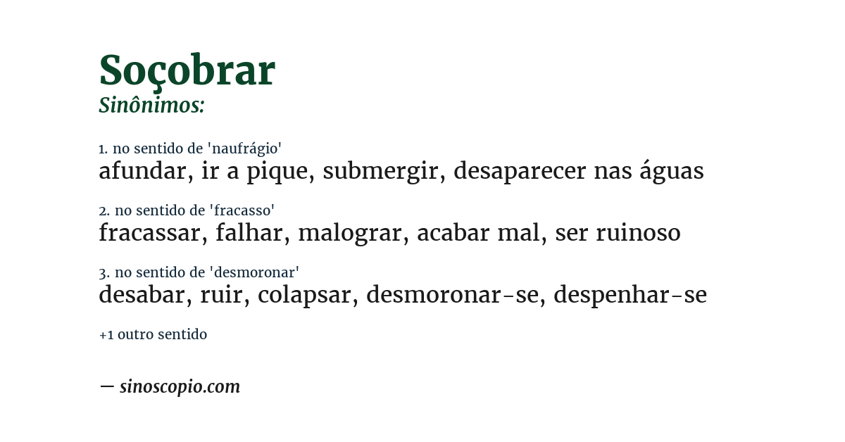 Sinônimo de soçobrar