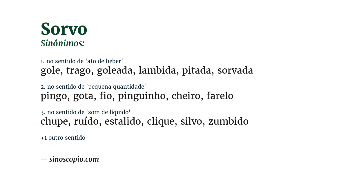 Sinônimo de sorvo