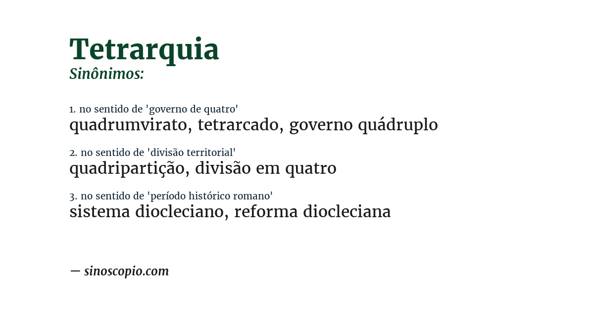 Sinônimo de tetrarquia