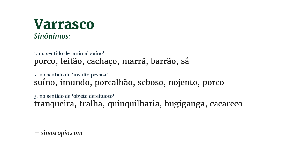 Sinônimo de varrasco