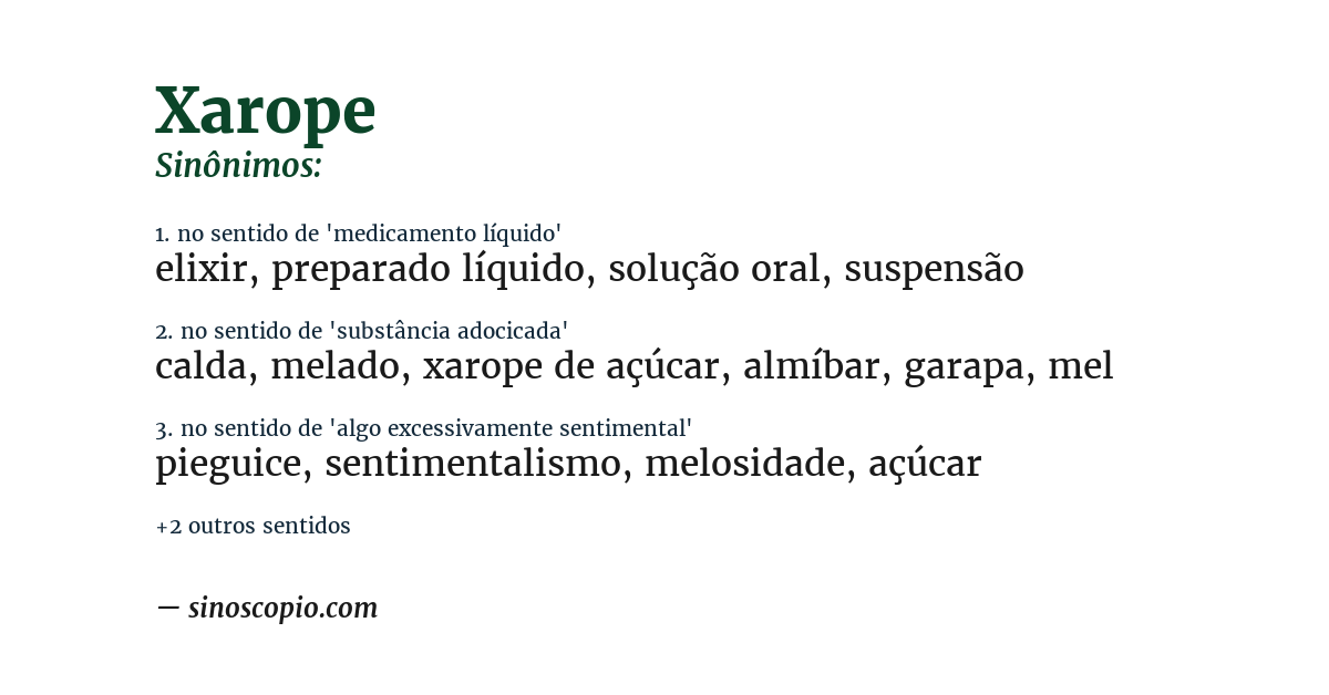 Sinônimo de xarope