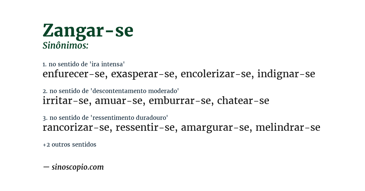 Sinônimo de zangar-se