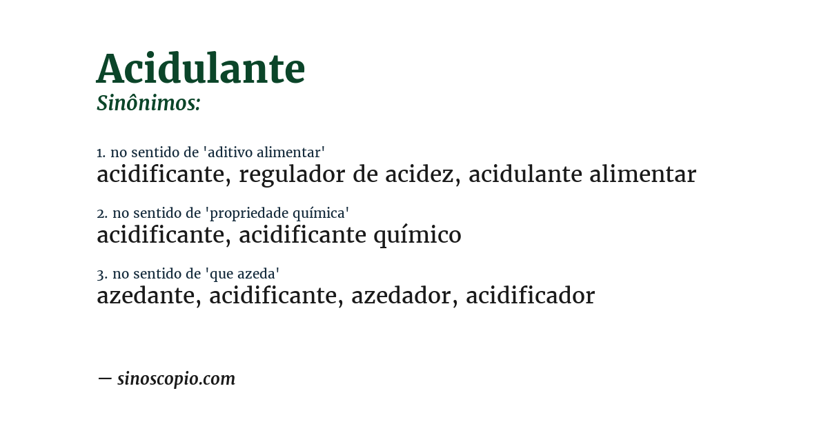 Sinônimo de acidulante