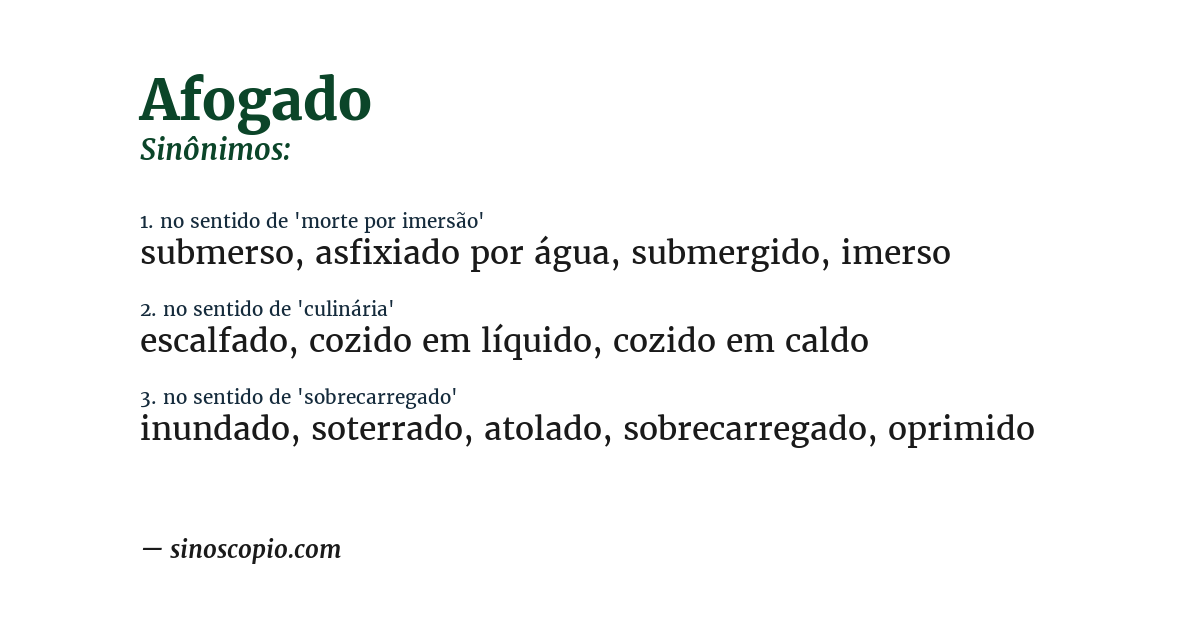 Sinônimo de afogado