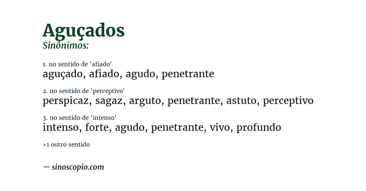Sinônimo de aguçados