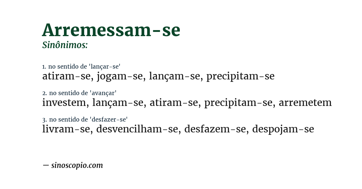 Sinônimo de arremessam-se