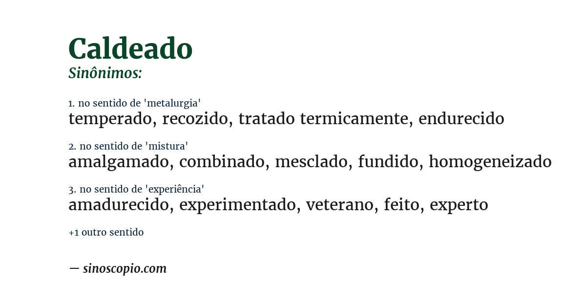 Sinônimo de caldeado