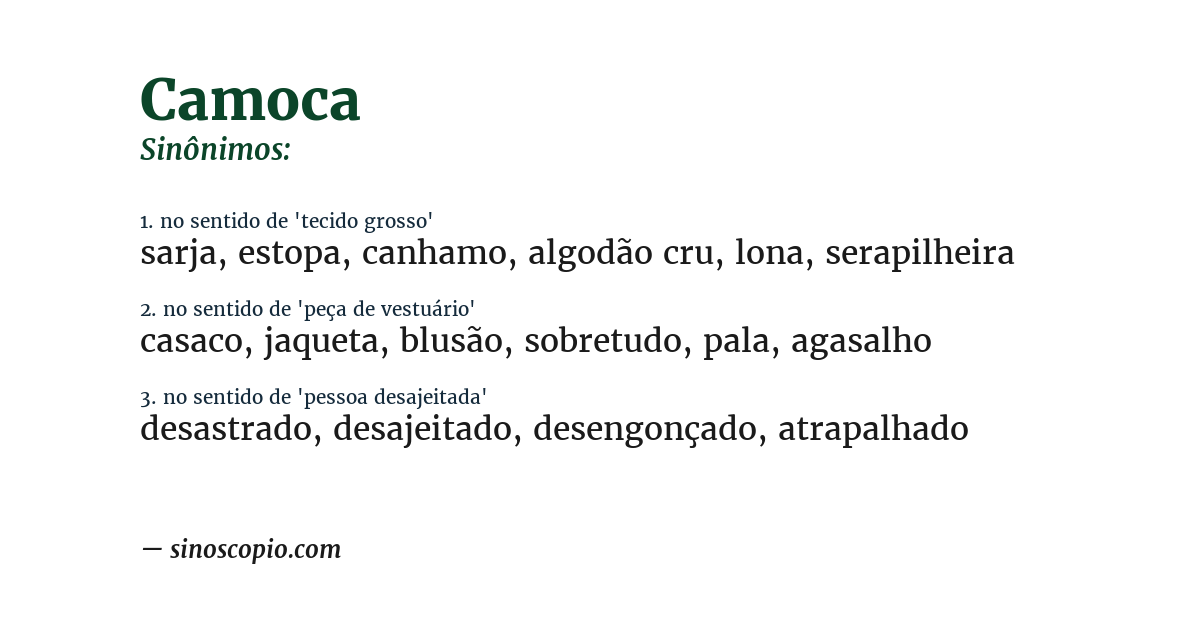 Sinônimo de camoca