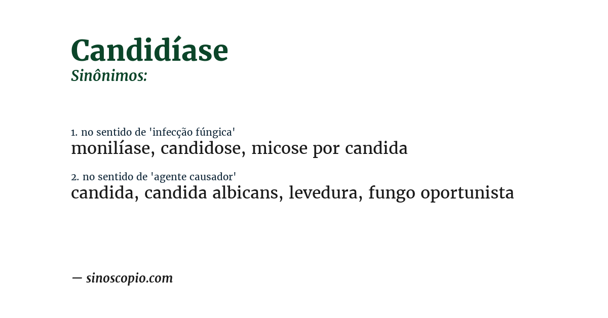 Sinônimo de candidíase