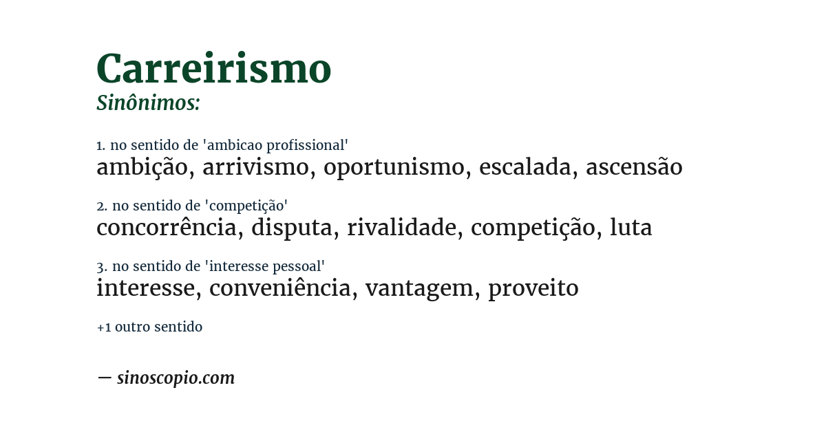 Sinônimo de carreirismo