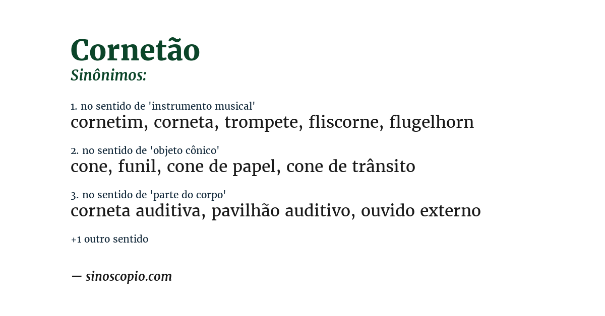 Sinônimo de cornetão