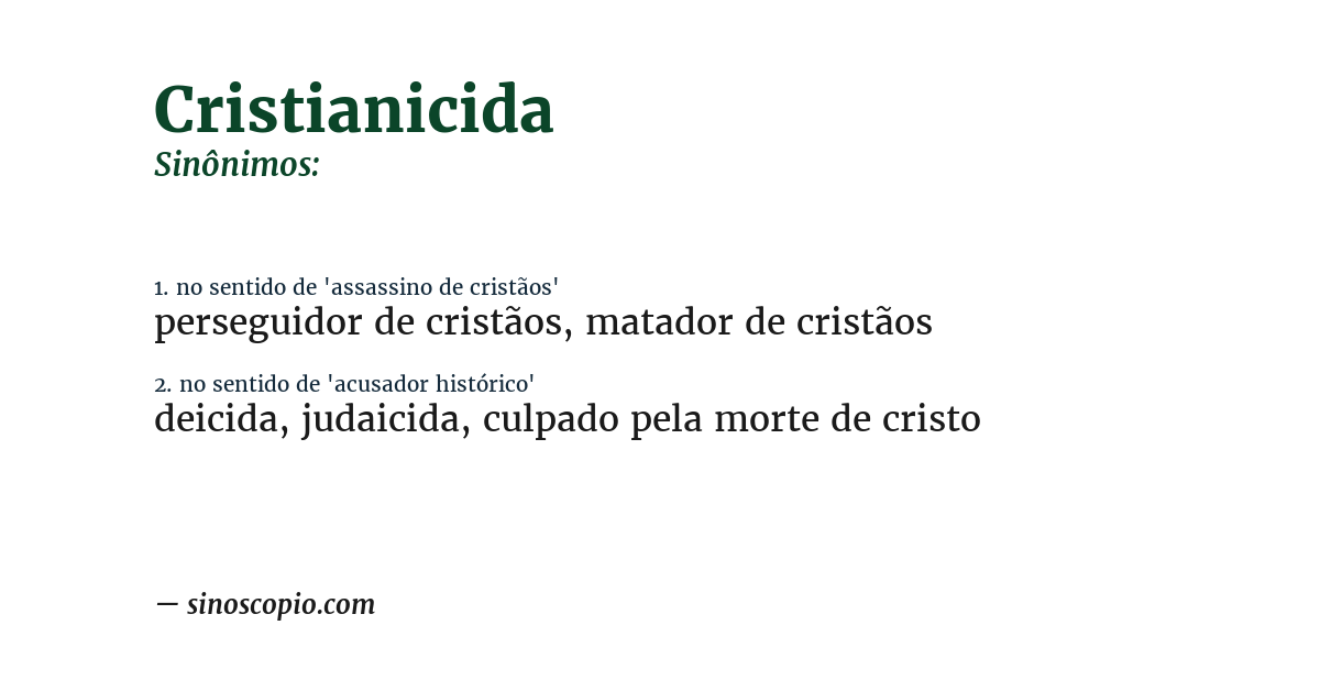 Sinônimo de cristianicida