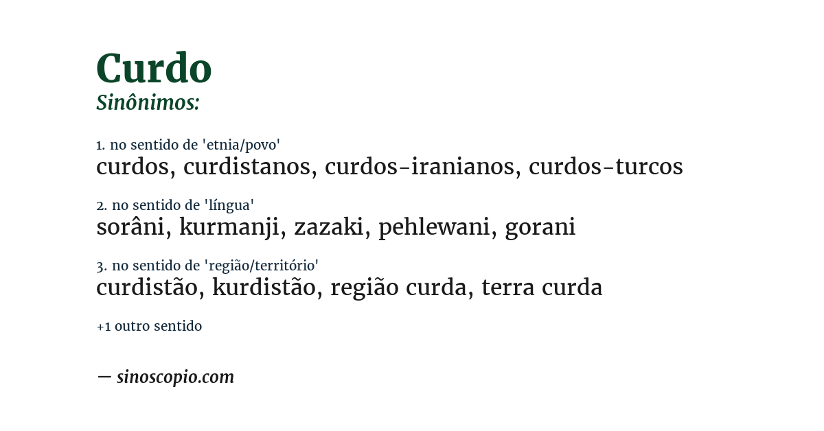 Sinônimo de curdo