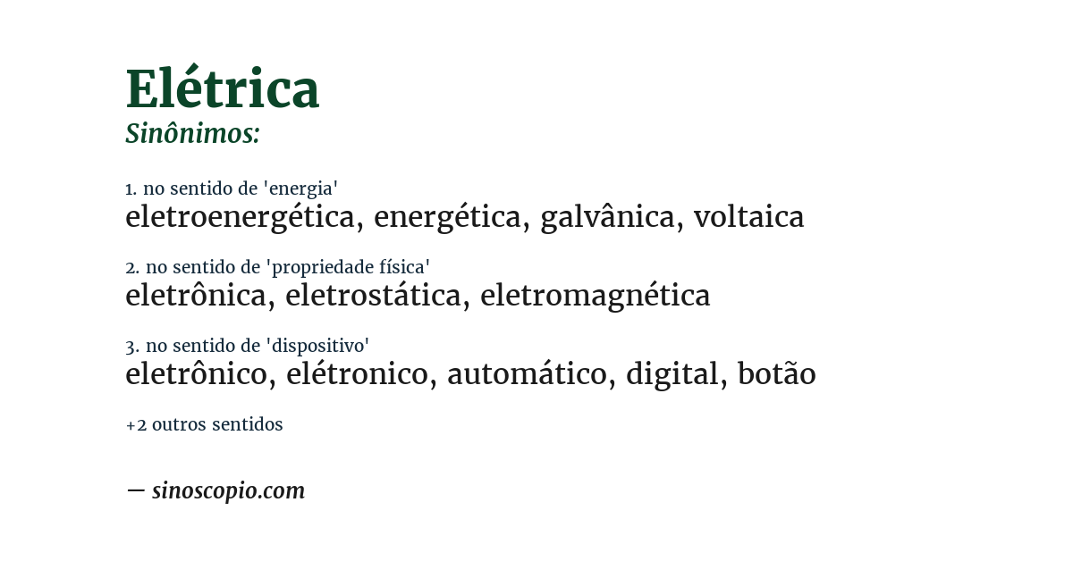 Sinônimo de elétrica