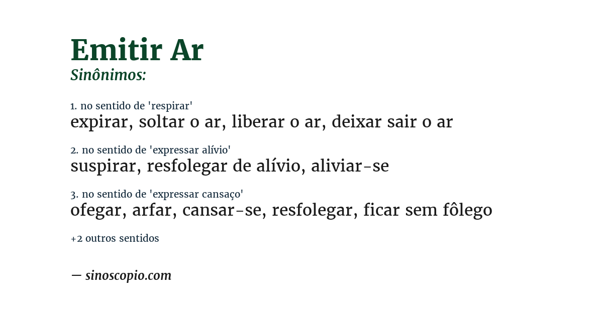 Sinônimo de emitir ar