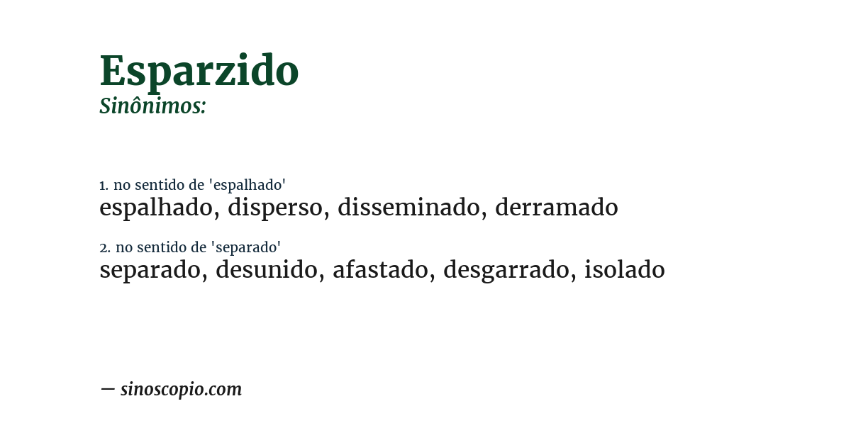 Sinônimo de esparzido