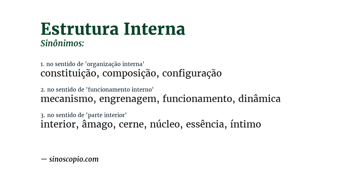 Sinônimo de estrutura interna