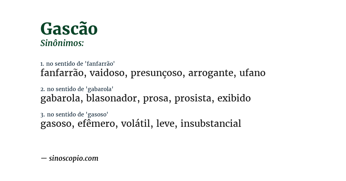 Sinônimo de gascão