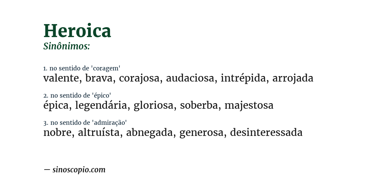 Sinônimo de heroica