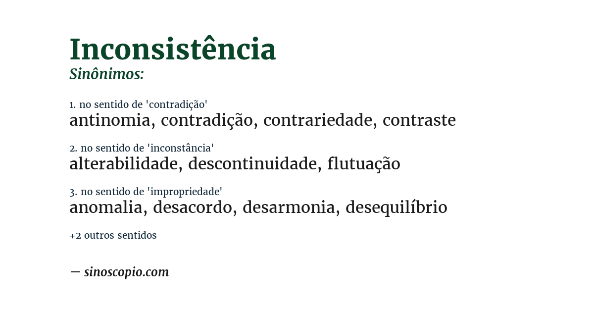 Sinônimo de inconsistência