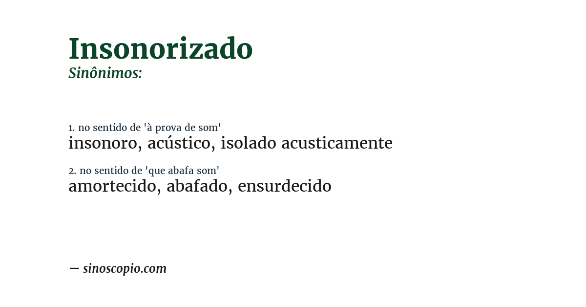 Sinônimo de insonorizado