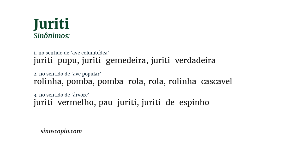 Sinônimo de juriti