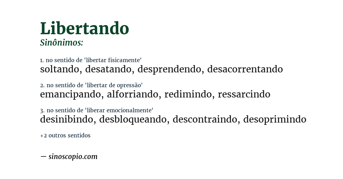 Sinônimo de libertando