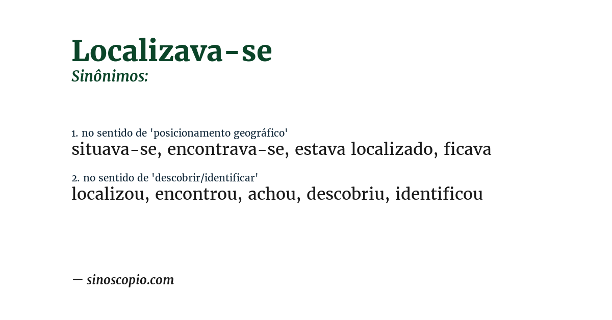 Sinônimo de localizava-se