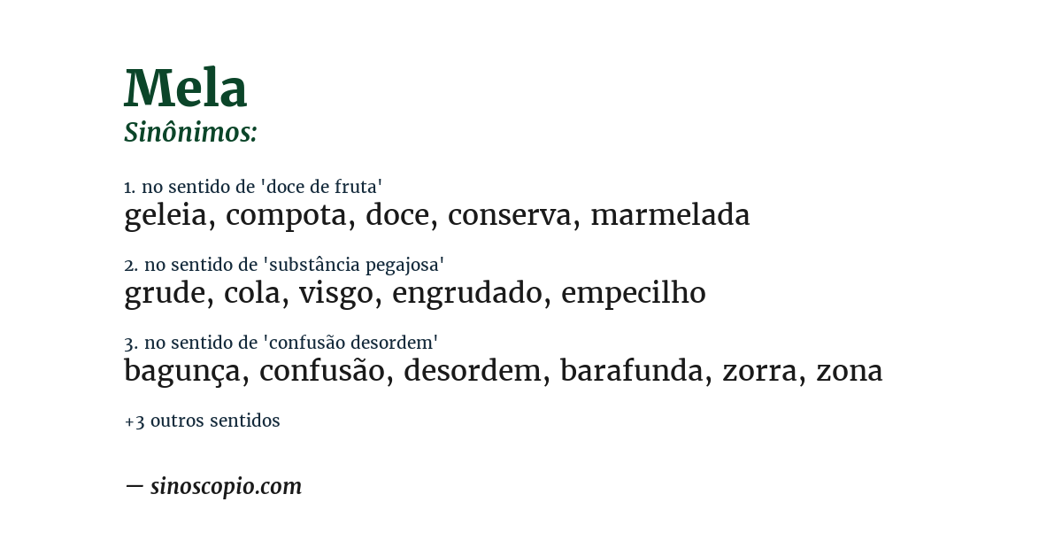 Sinônimo de mela