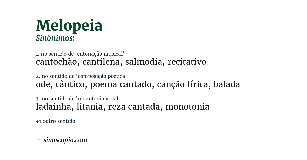 Sinônimo de melopeia