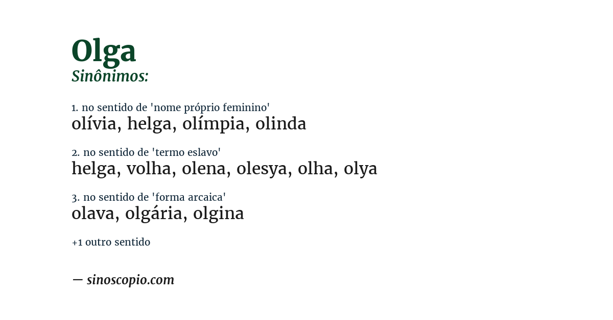 Sinônimo de olga