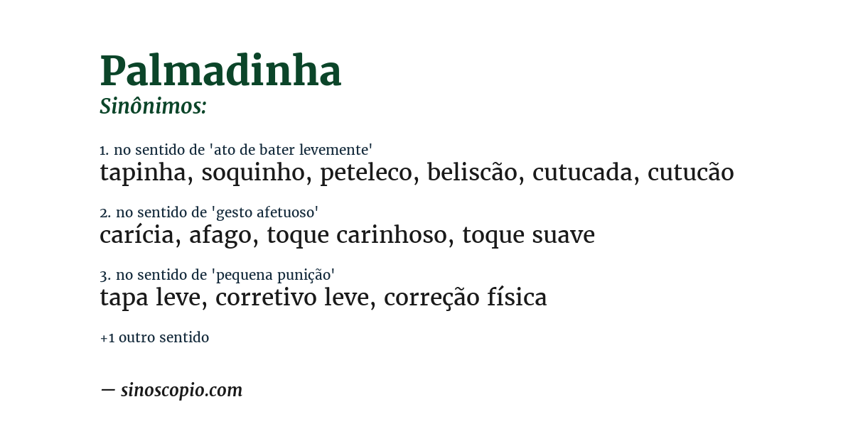 Sinônimo de palmadinha