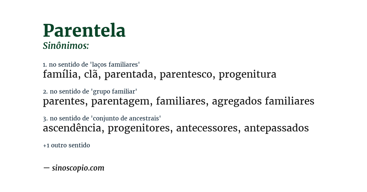 Sinônimo de parentela