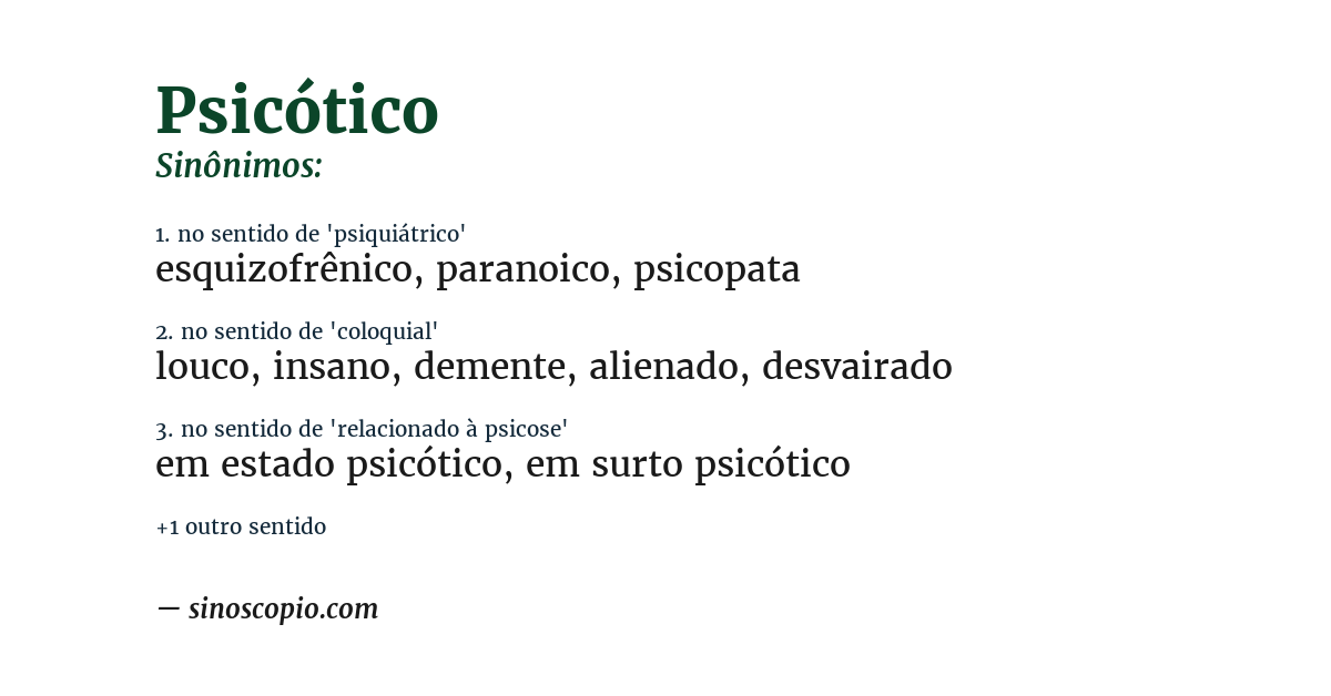 Sinônimo de psicótico