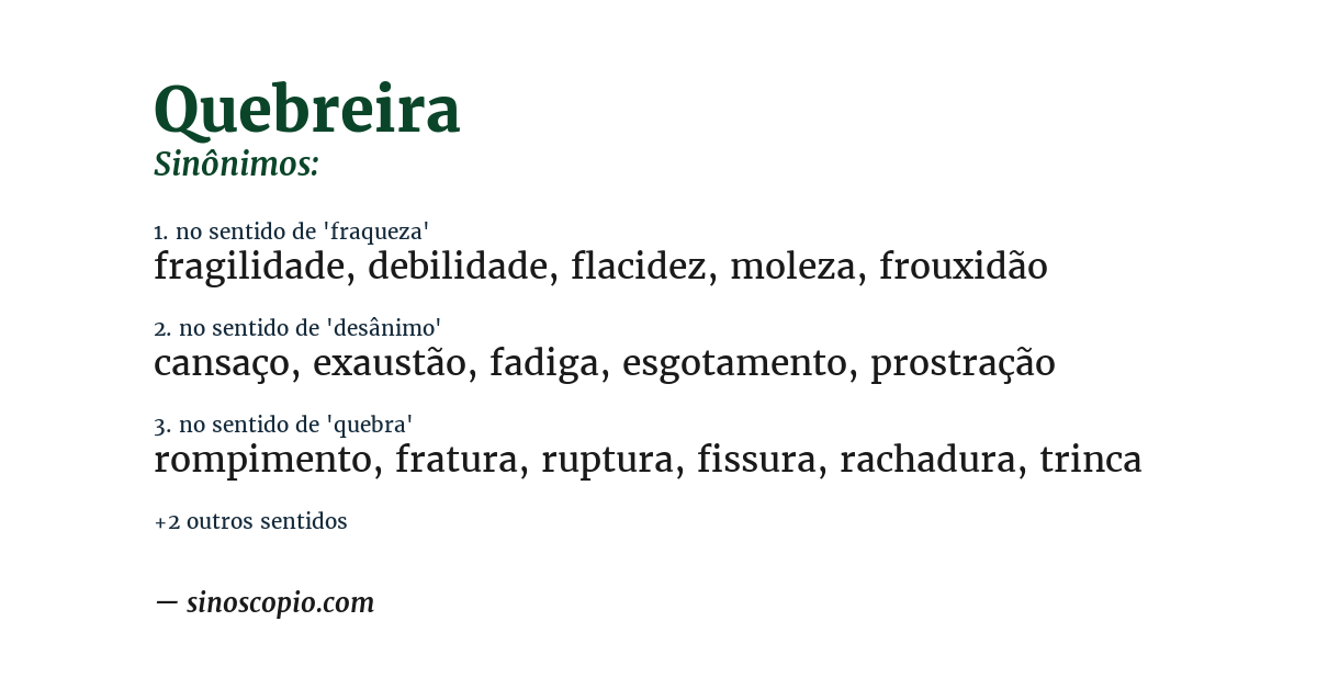 Sinônimo de quebreira