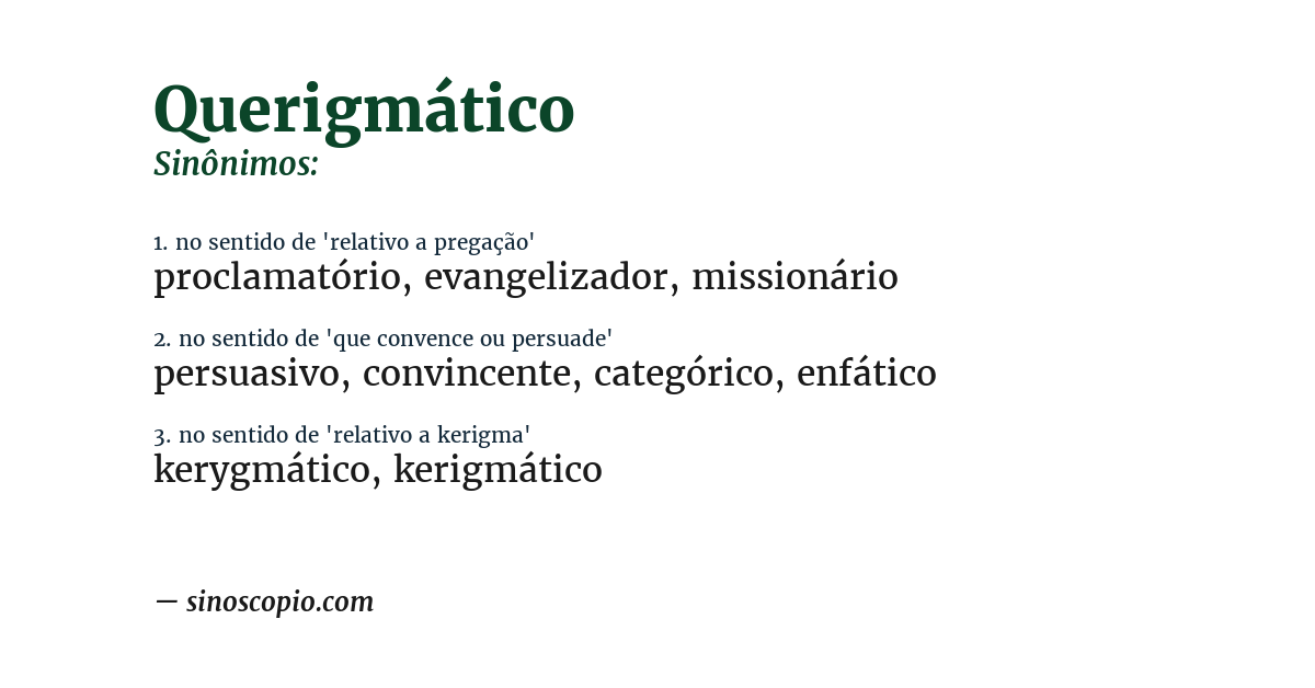 Sinônimo de querigmático