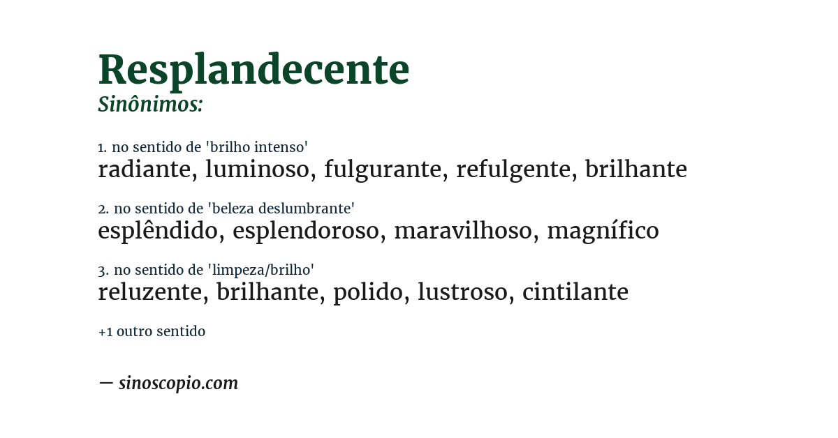 Sinônimo de resplandecente