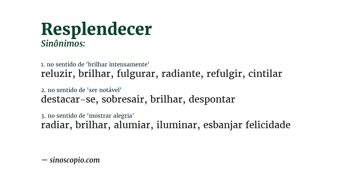 Sinônimo de resplendecer