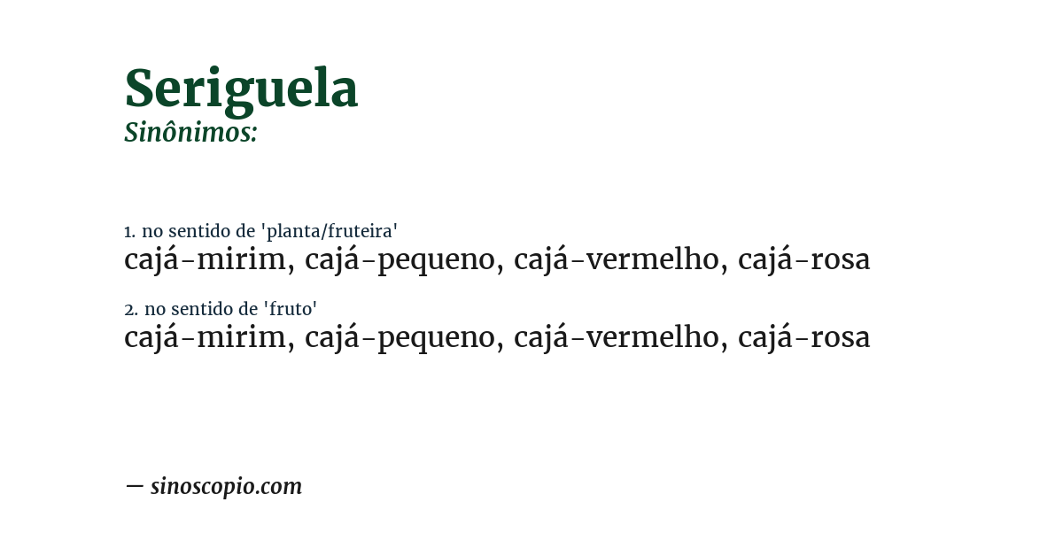 Sinônimo de seriguela
